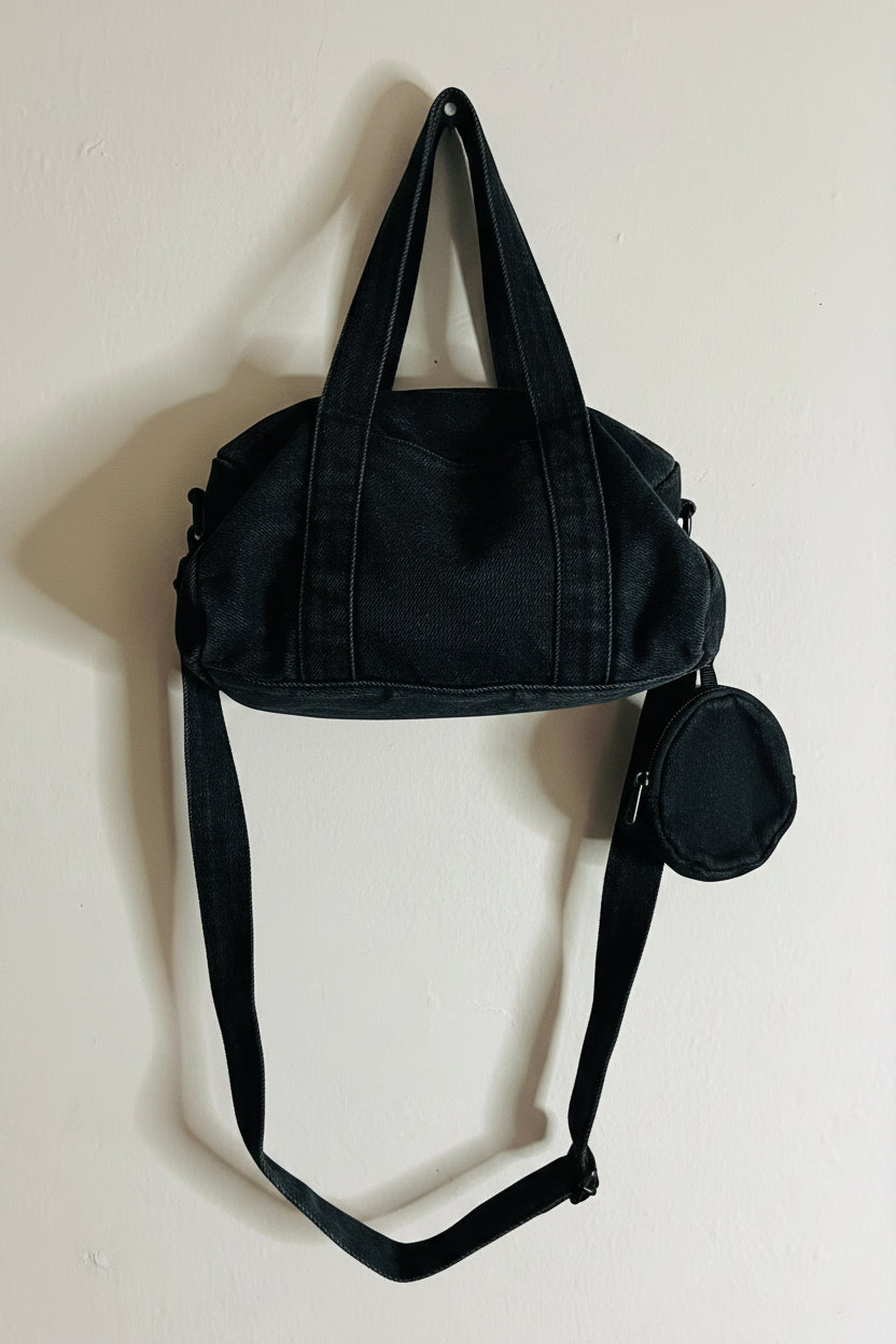 Black Mini Denim Tote Bag