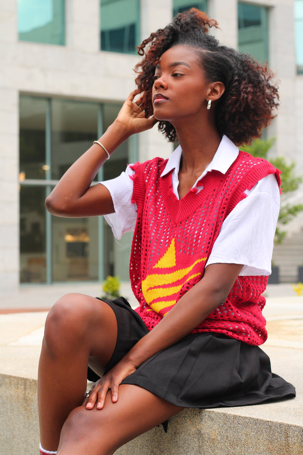 Unisex All Star - Red Mesh Vest Large