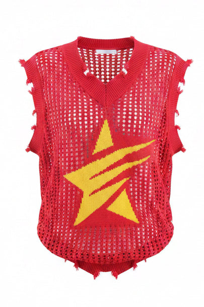 Unisex All Star - Red Mesh Vest Large