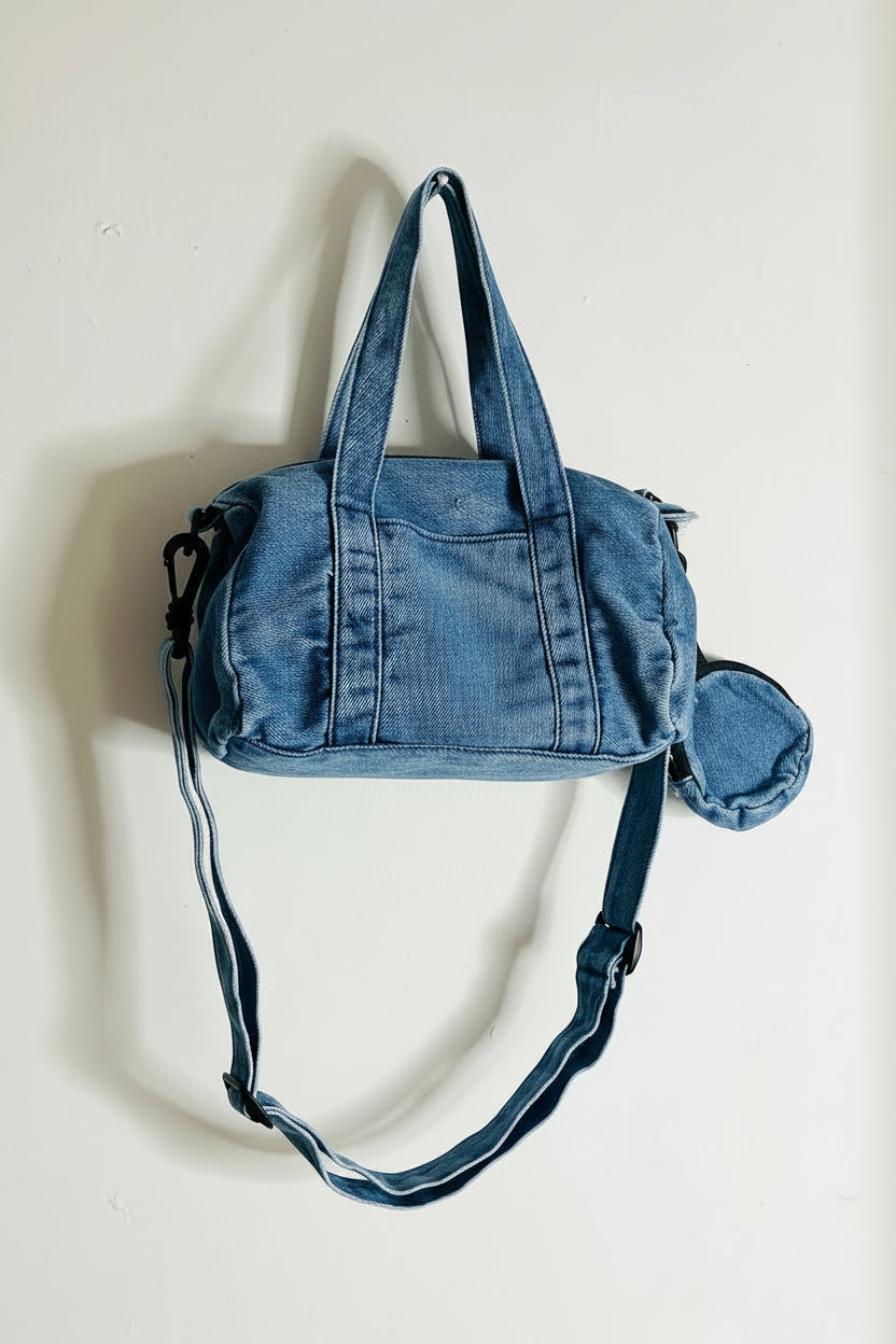 Blue Denim Mini duffle Bag