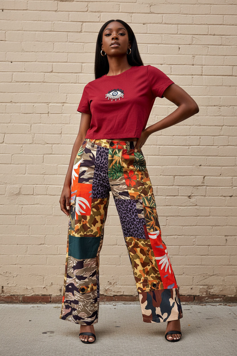 Animal Print - Crop Top Set