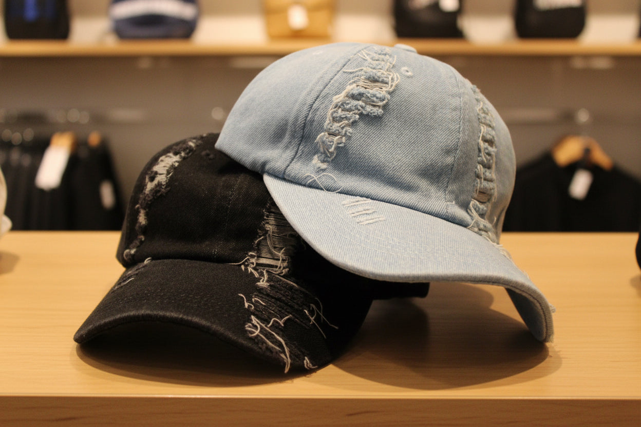 Blue and Black Denim - Snap Back