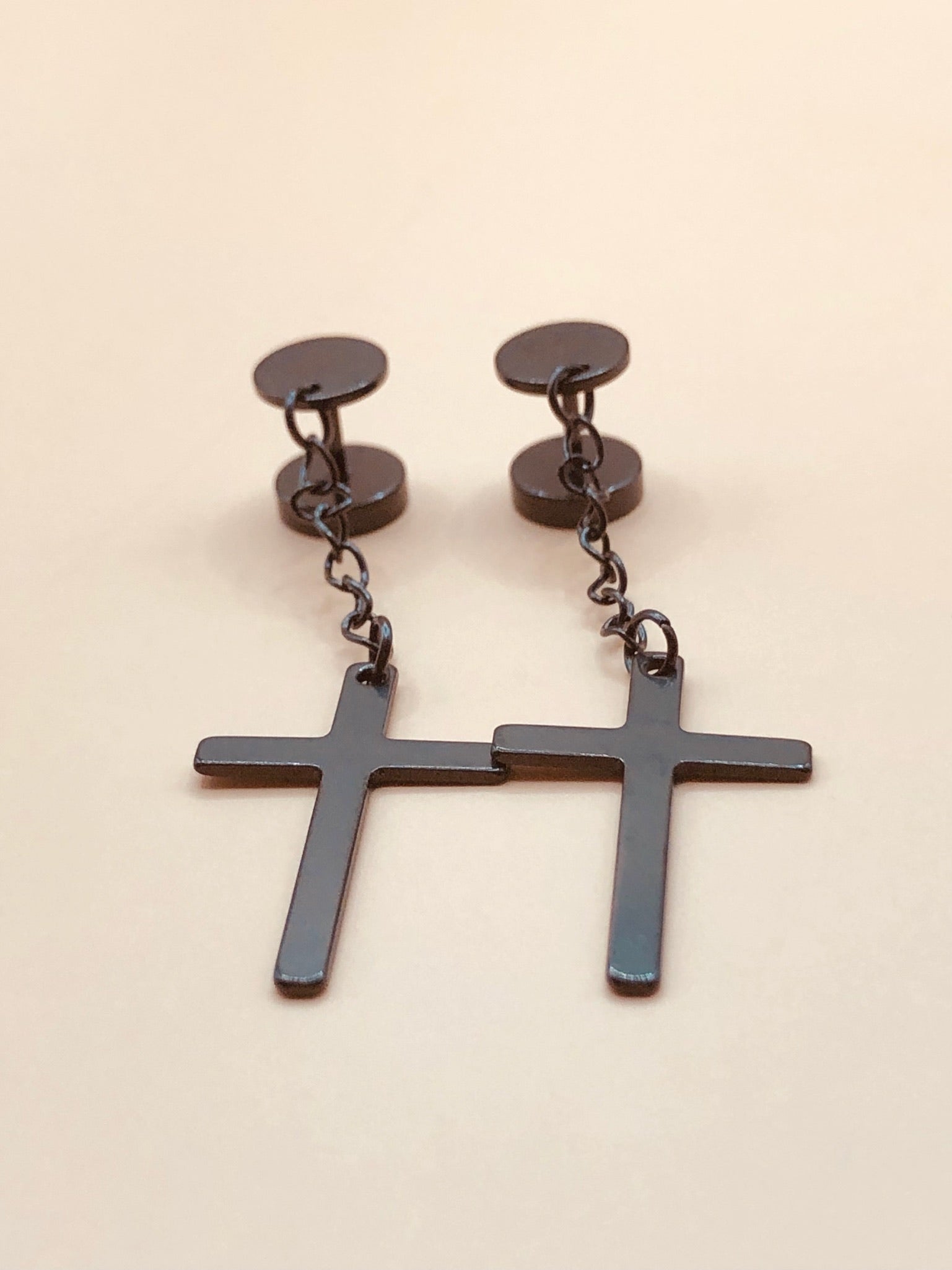 Cross gauge - men’s earrings