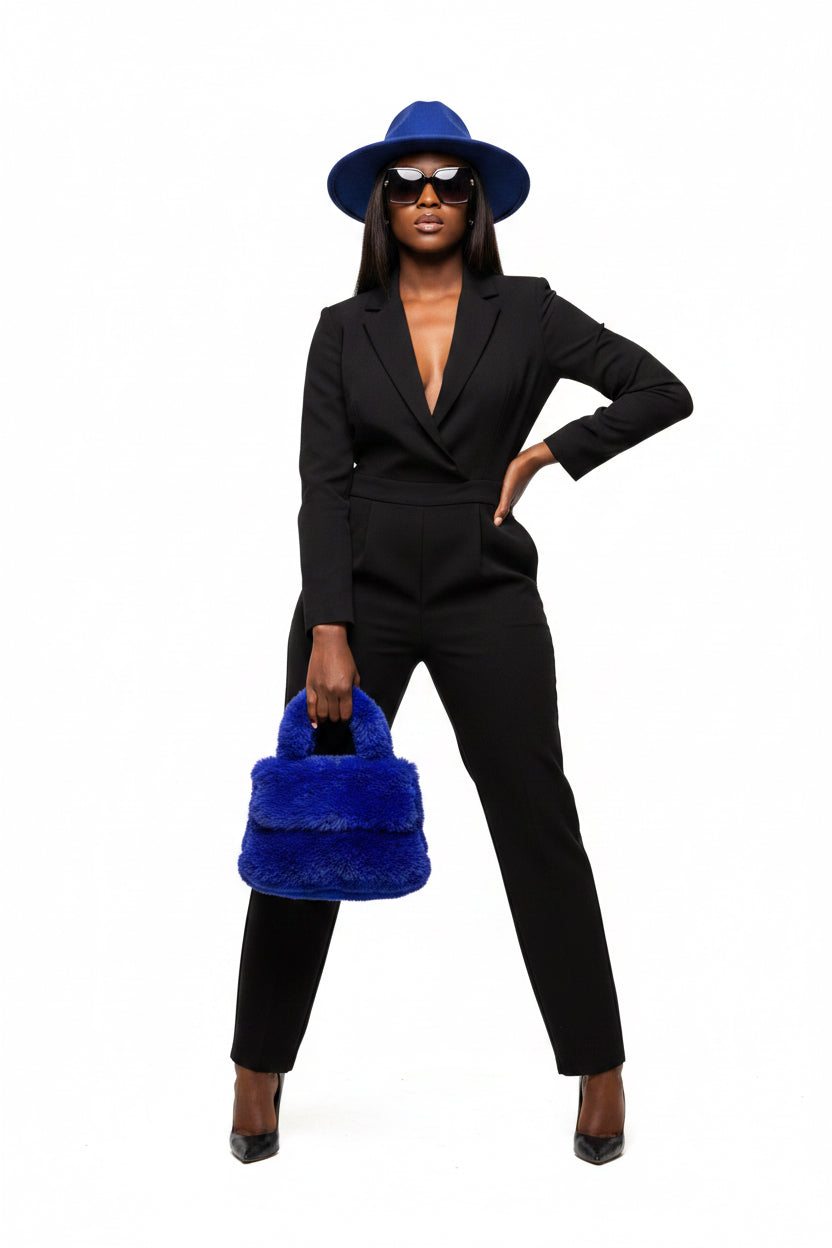 Royal Blue - Fur Hand Bags