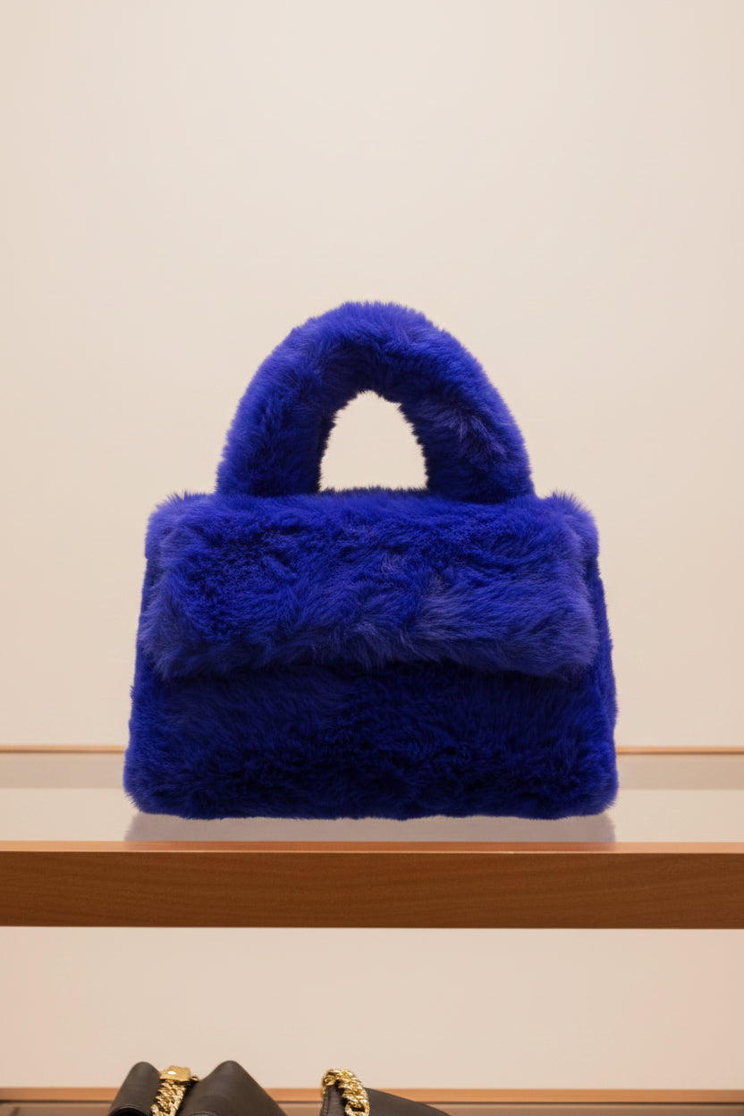 Royal Blue - Fur Hand Bags