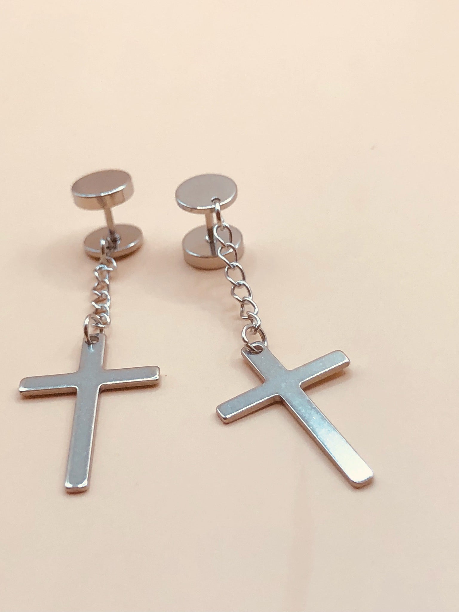 Cross gauge - men’s earrings