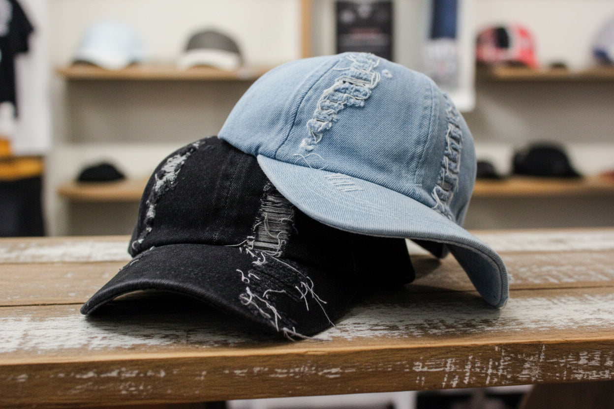 Blue and Black Denim - Snap Back
