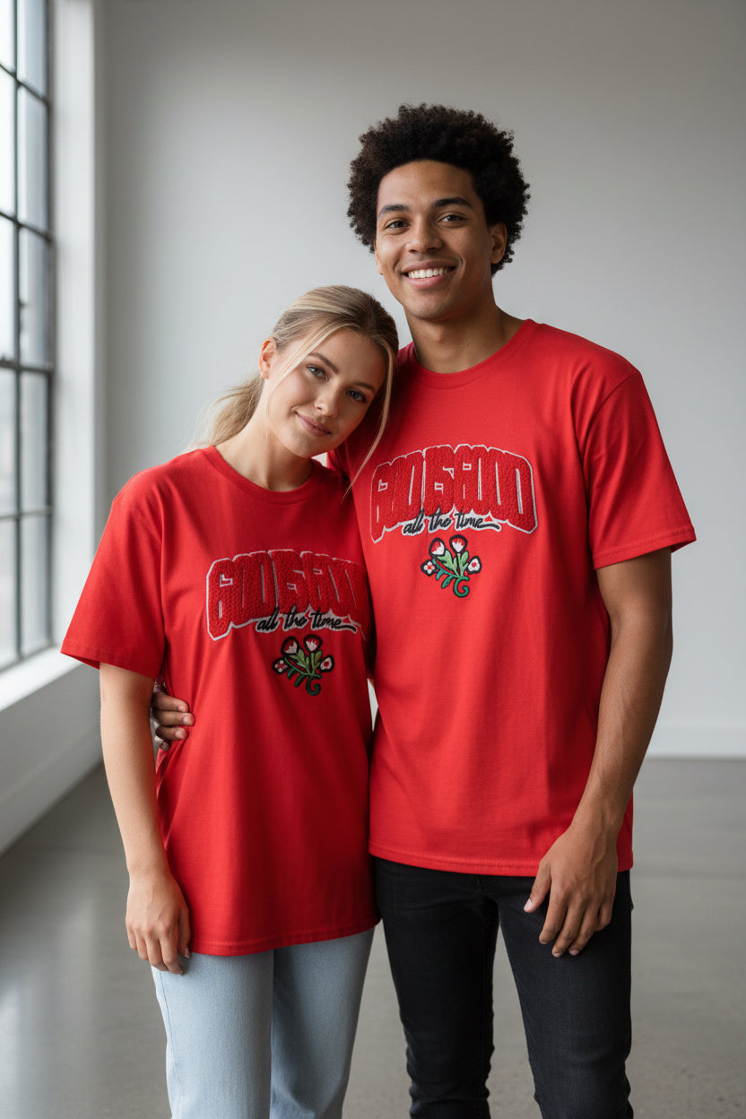 God is Good - Rose Red Tshirt