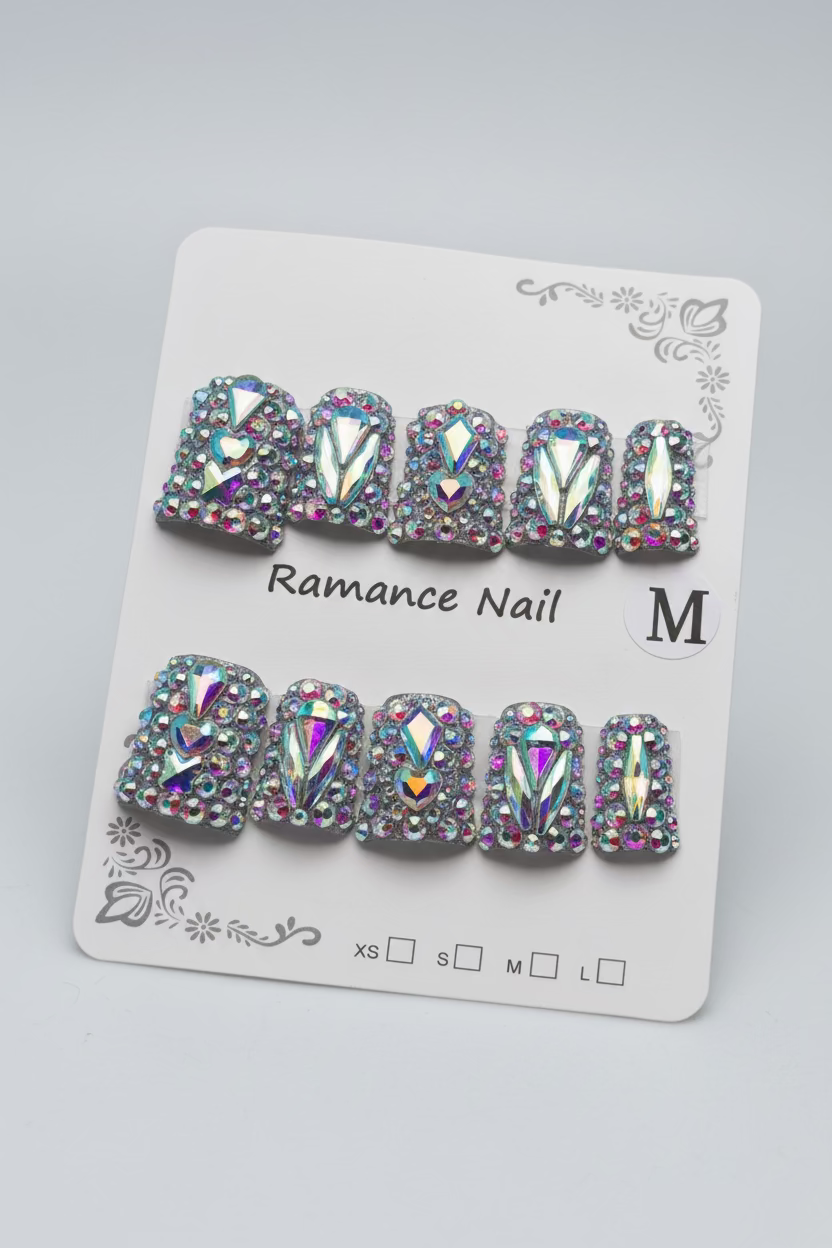 Crystal Ramance - Duck Nail PressOn Nails (MEDIUM)