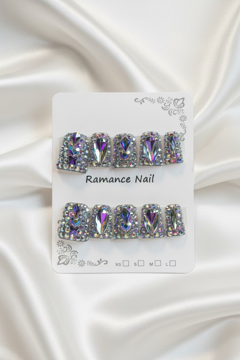 Crystal Ramance - Duck Nail PressOn Nails (MEDIUM)