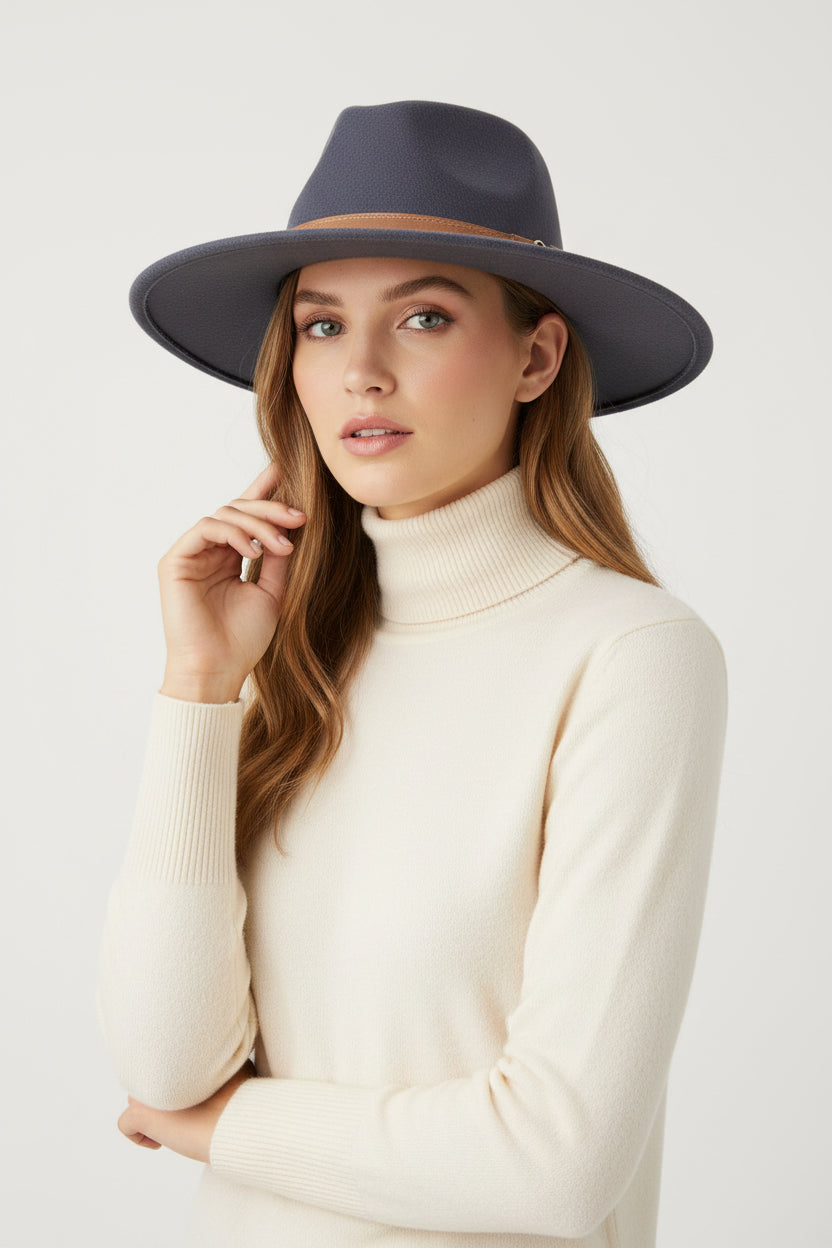 Stone Grey Fedora Hat (Uni- Sex)