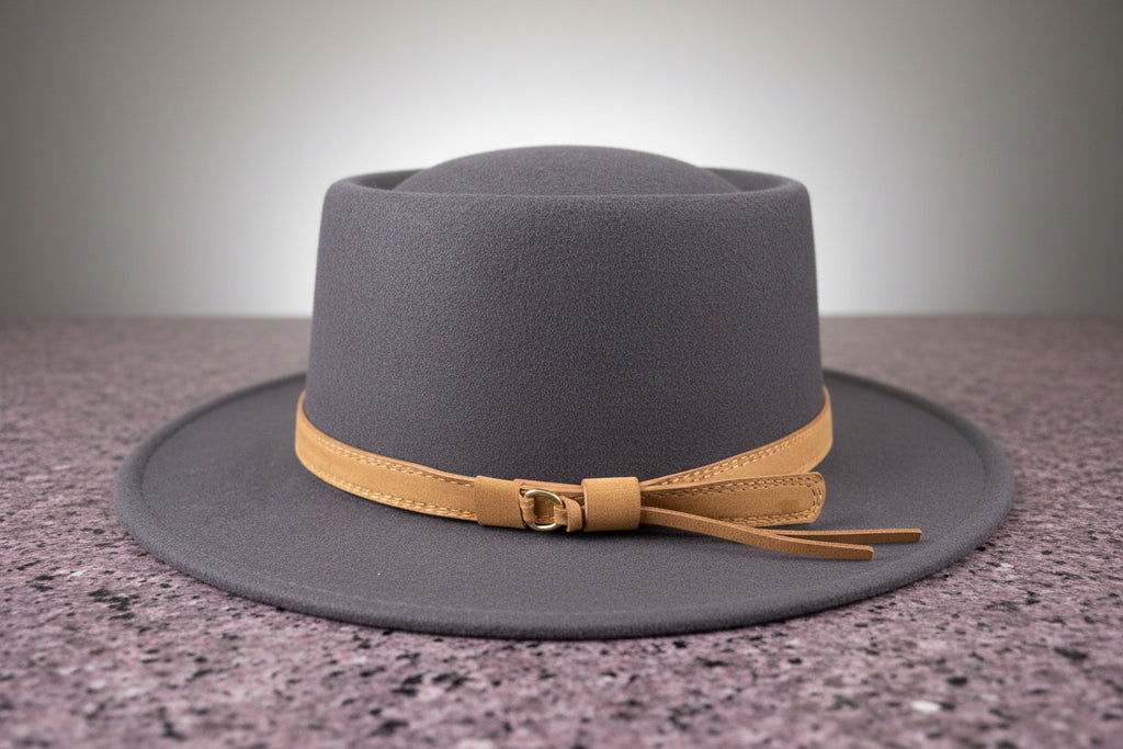 Stone Grey Fedora Hat (Uni- Sex)