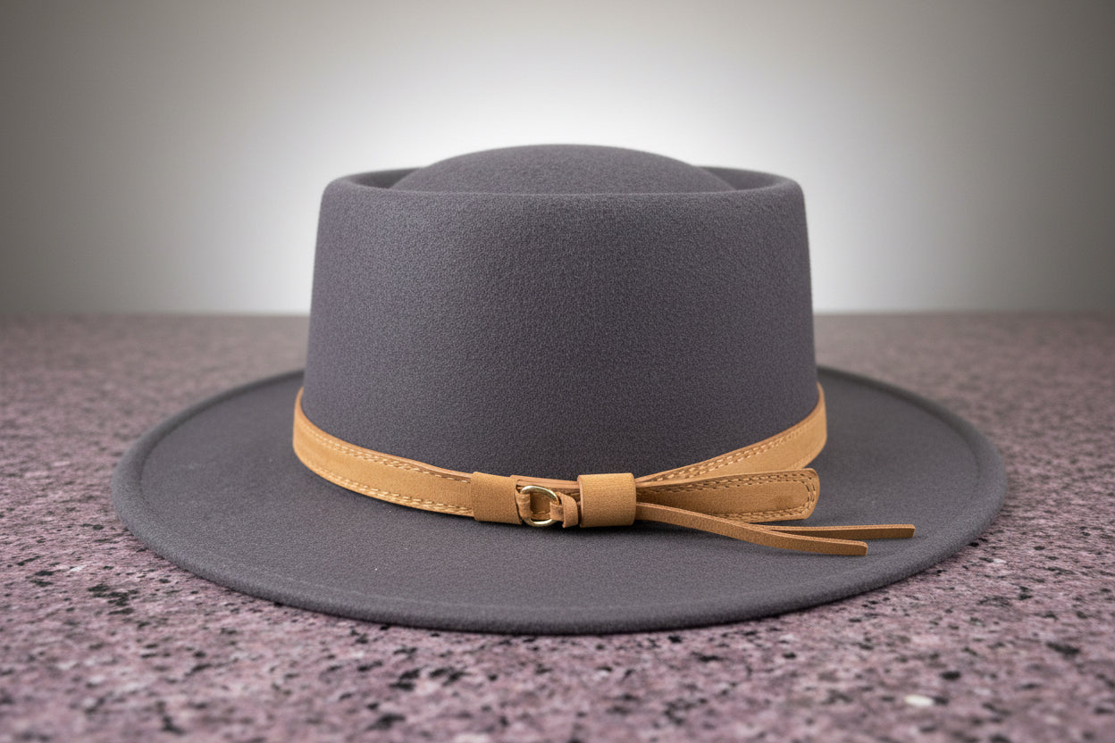 Stone Grey Fedora Hat (Uni- Sex)