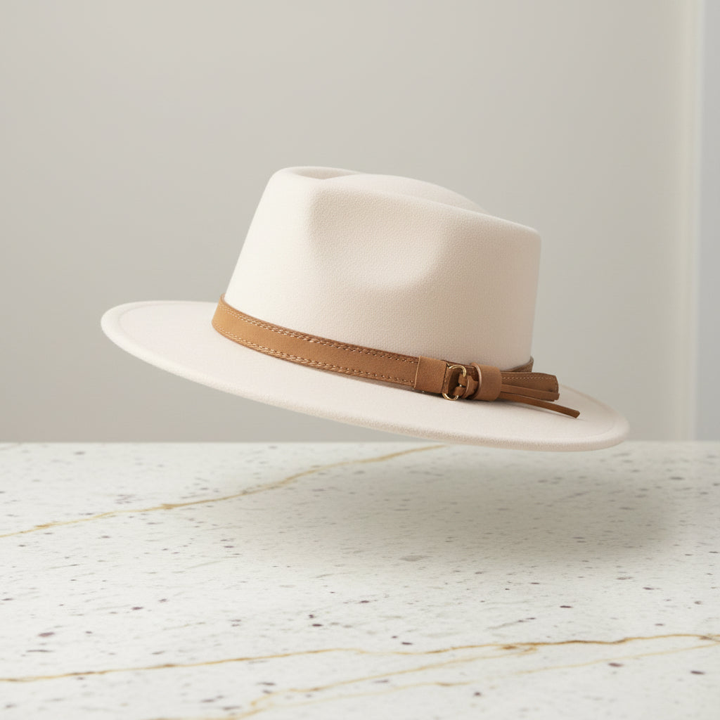 Cream Fedora Hat ( UNISEX)
