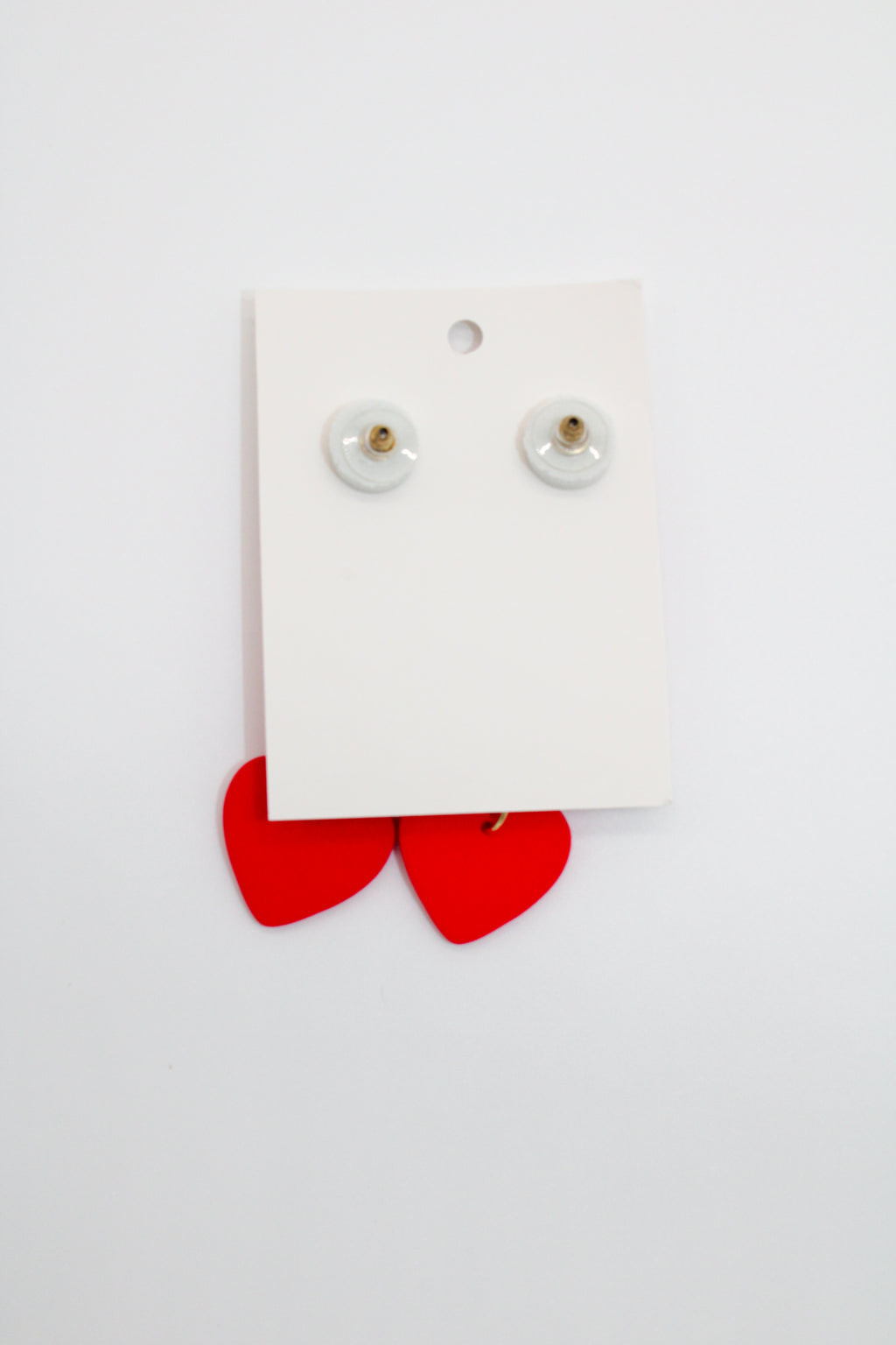 Red Heart Eye Drop Earrings