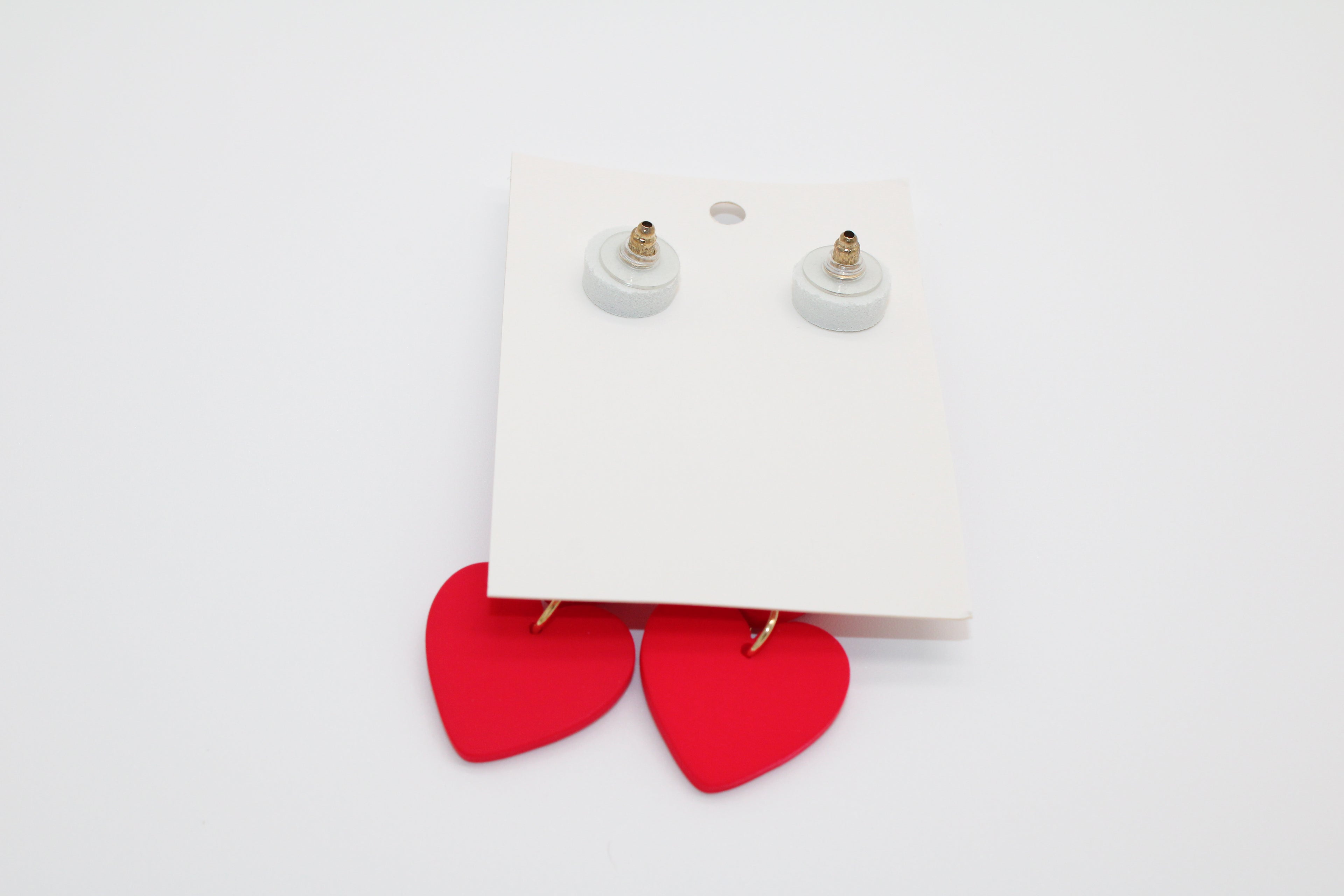 Red Heart Eye Drop Earrings