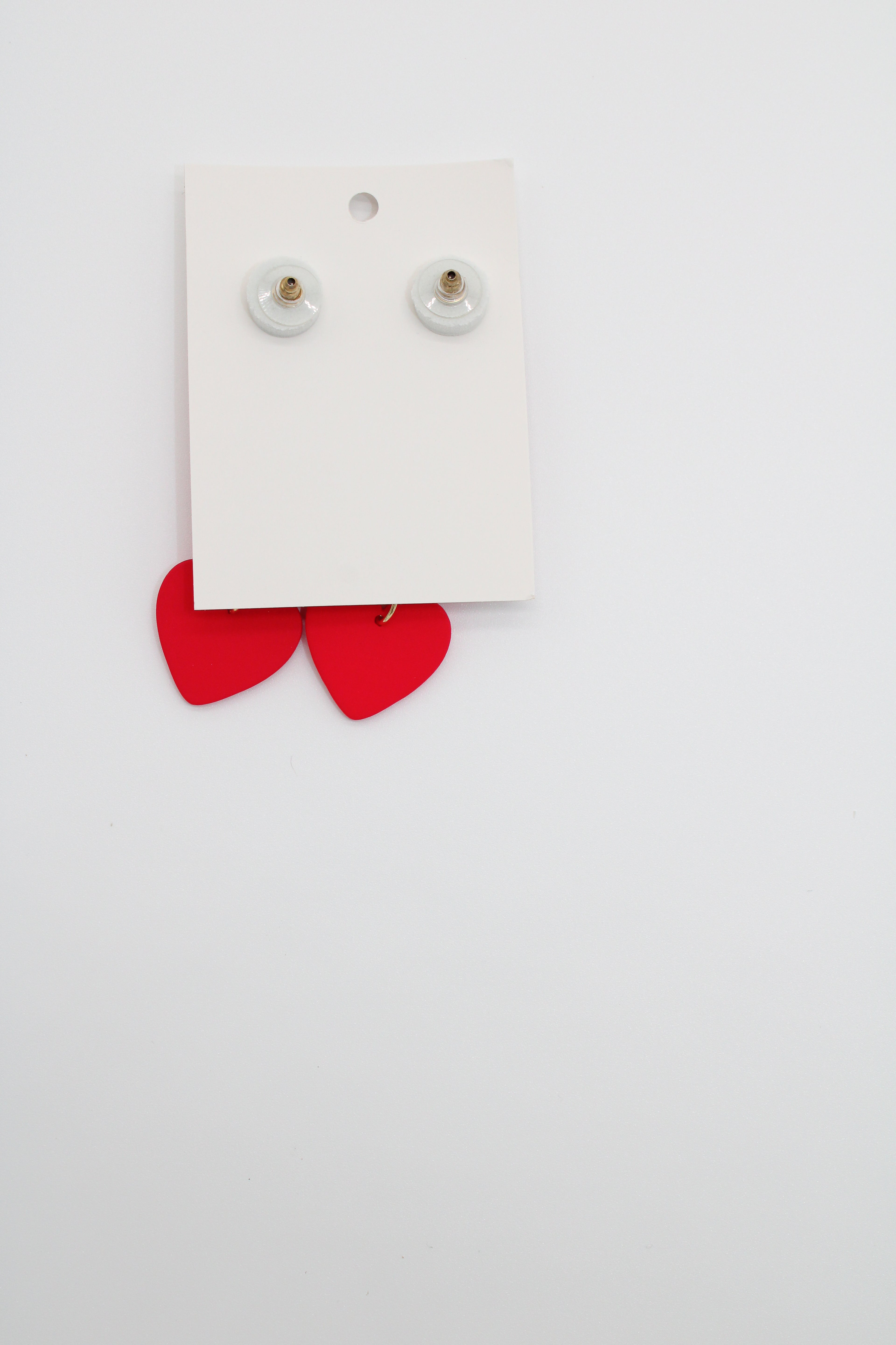 Red Heart Eye Drop Earrings