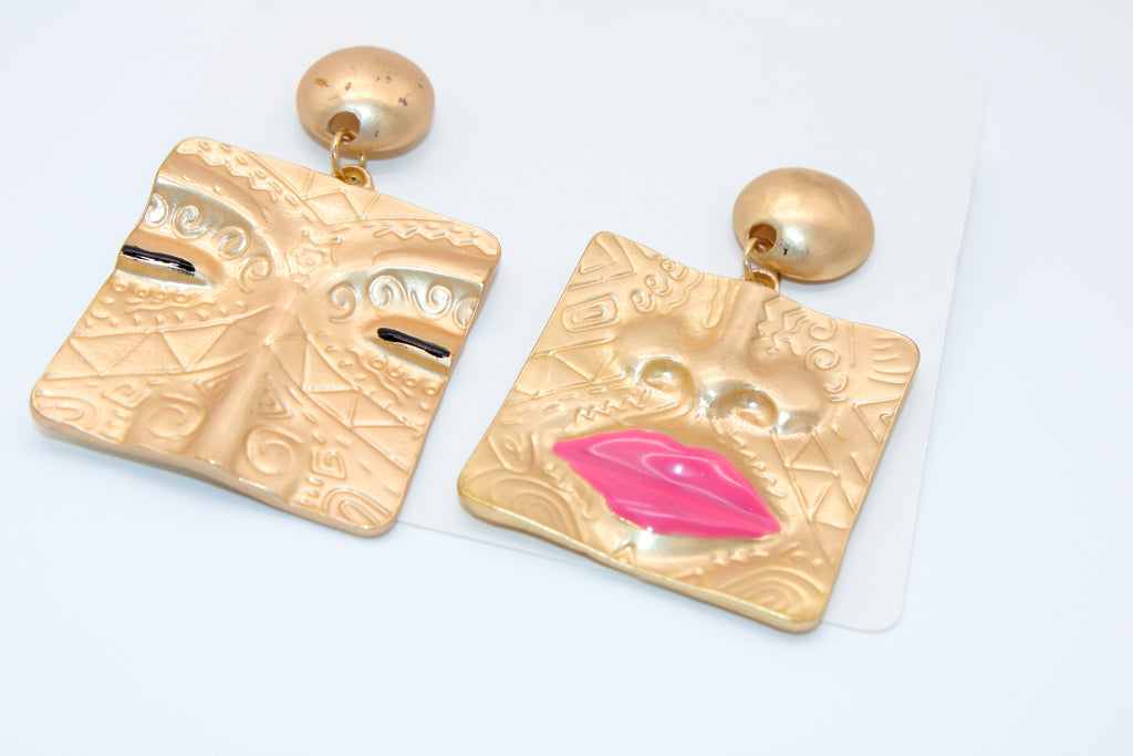 Aztec Gold Face - Eartrings