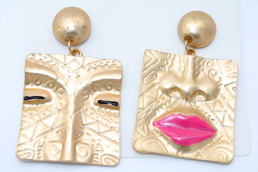 Aztec Gold Face - Eartrings