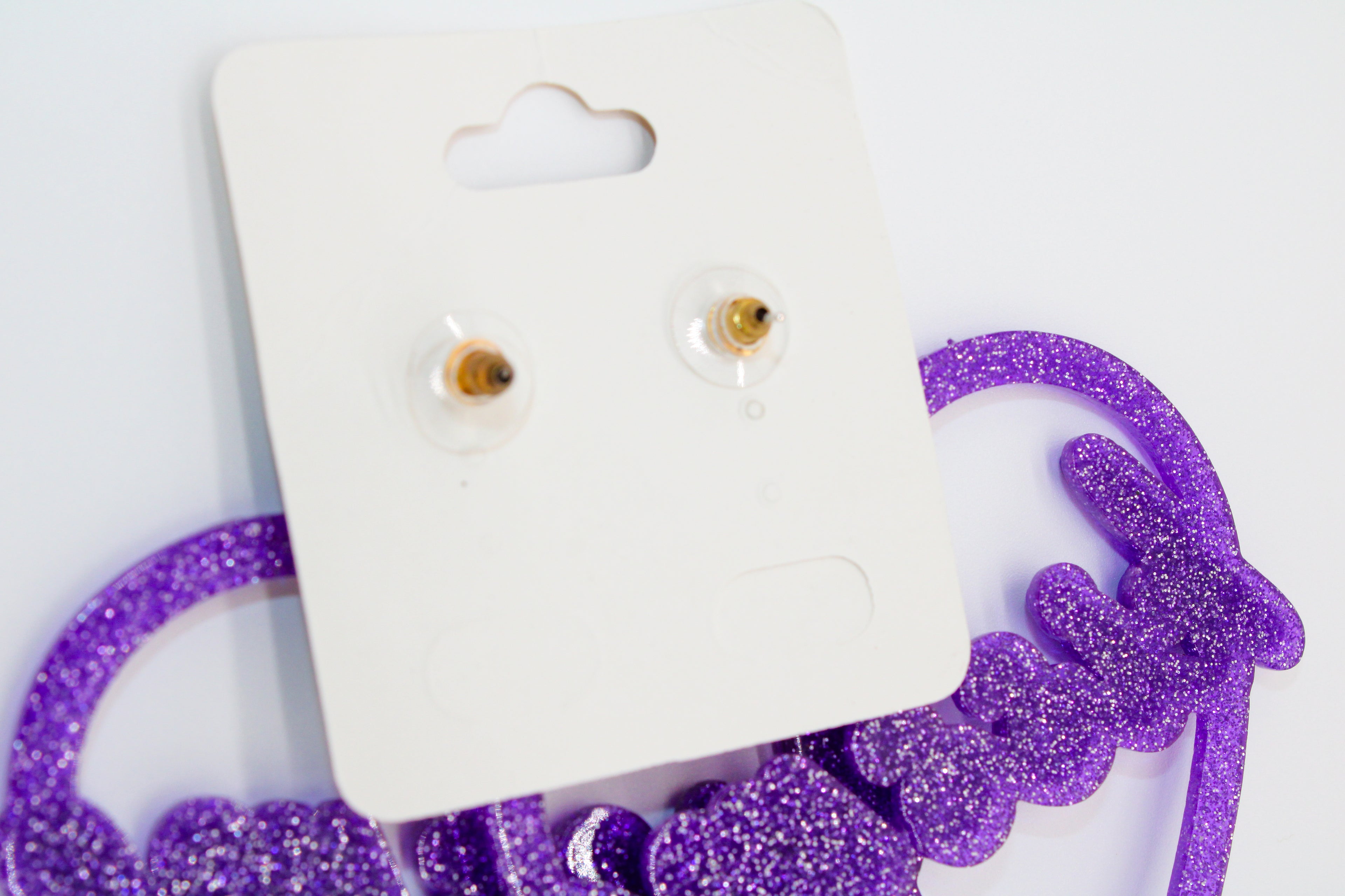 purple heart kiss me - earrings