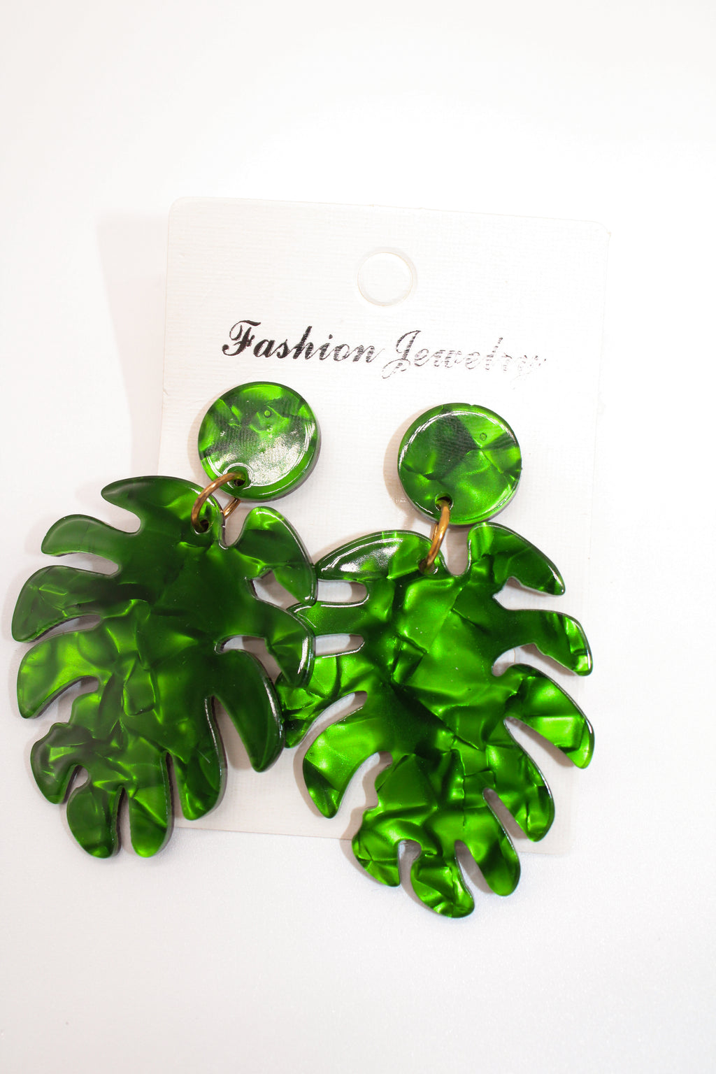leopard palm leaf - earring set