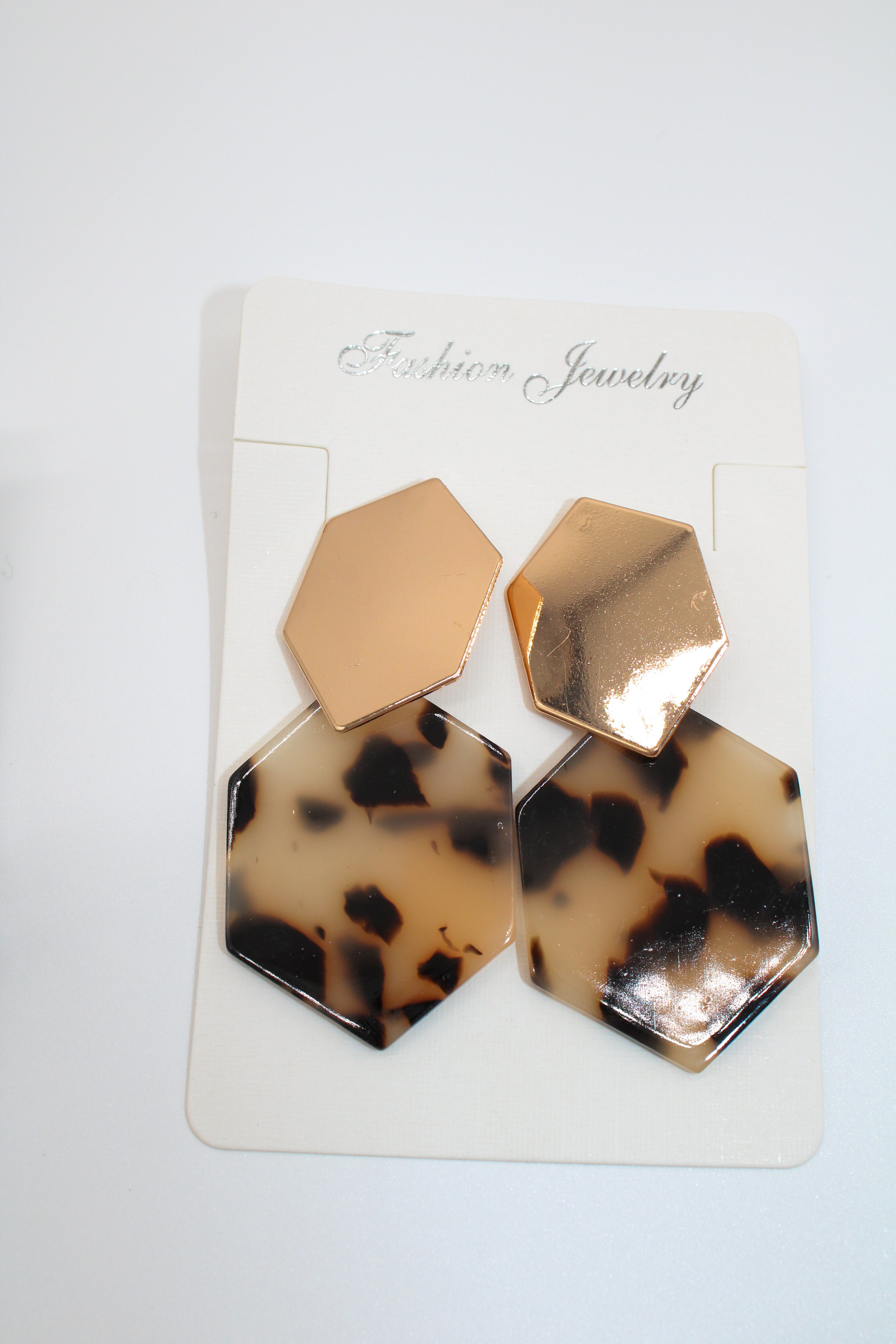 leopard palm leaf - earring set