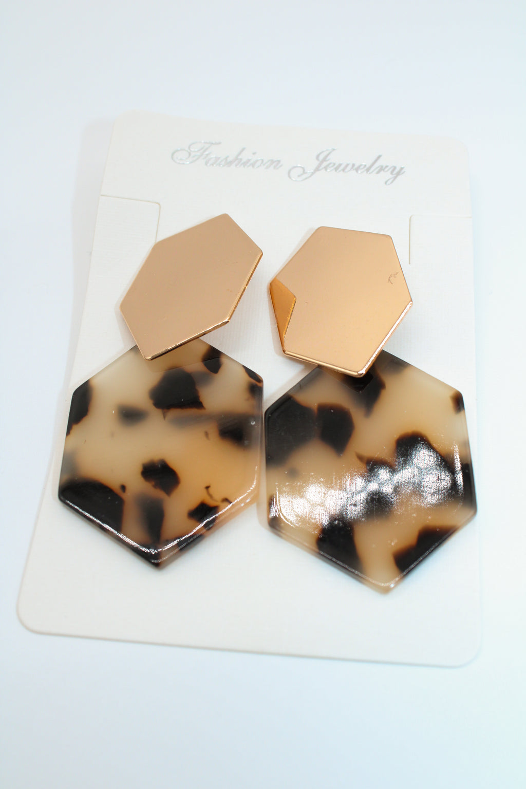 leopard palm leaf - earring set