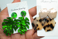 leopard palm leaf - earring set