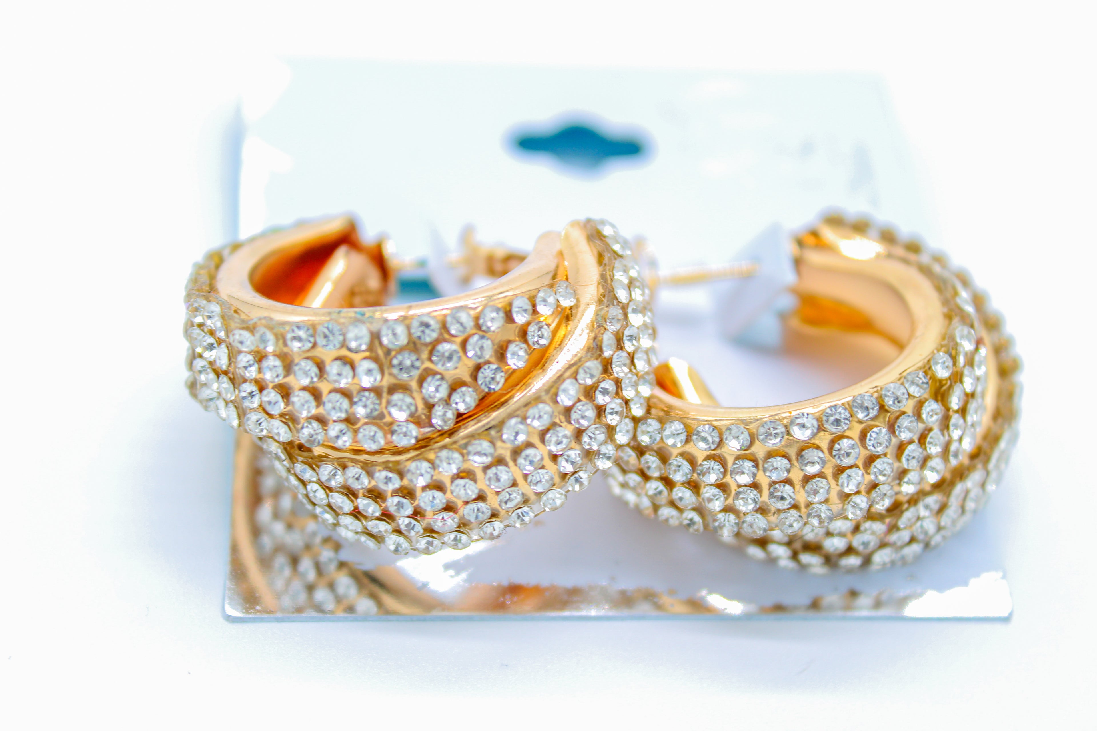 Diamond rhino hoop - earrings