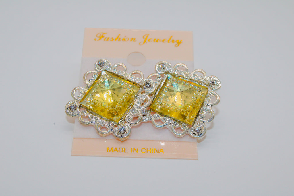 Sunset pyramid silver - stud earring