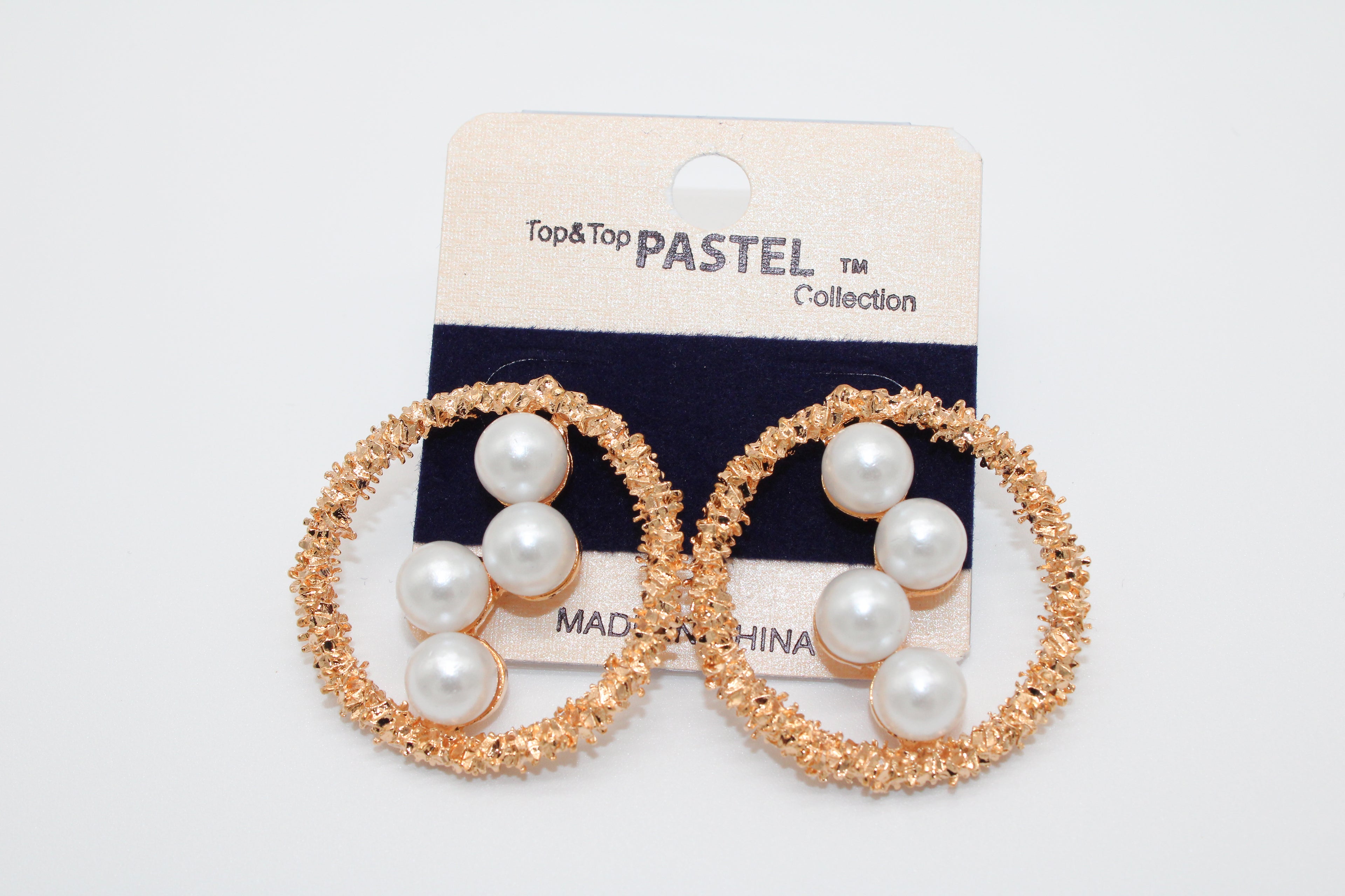 golden pearl halo - earrings