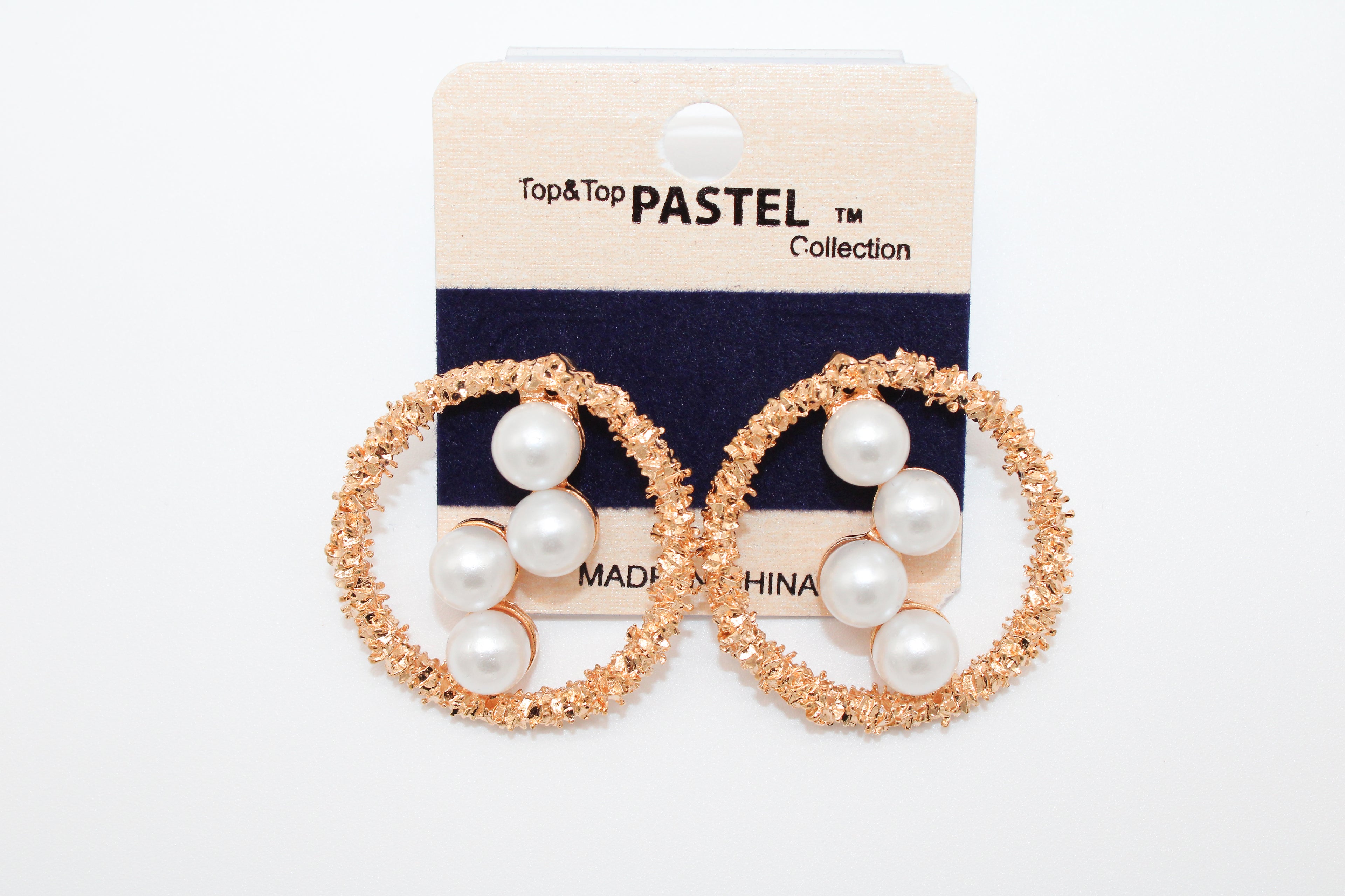 golden pearl halo - earrings