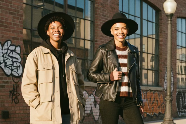 His & Hers Black Fedora’s
