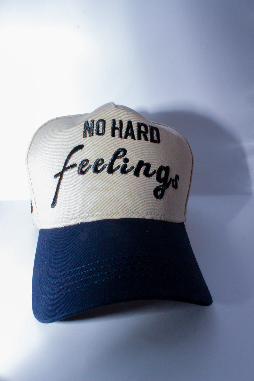 NO HARD FEELINGS (Navy Blue  & Tan ) - SNAPBACK