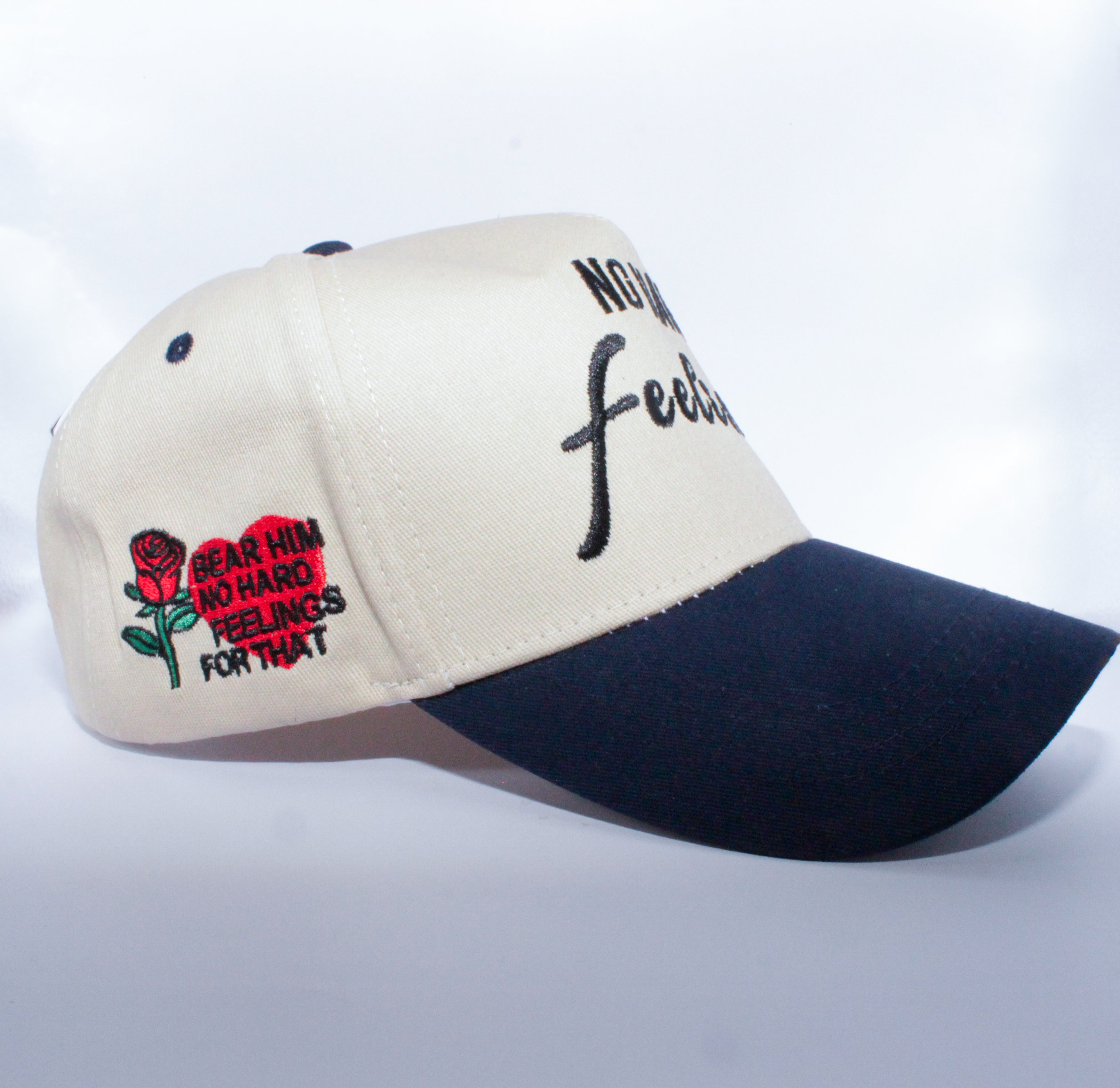 NO HARD FEELINGS (Navy Blue  & Tan ) - SNAPBACK