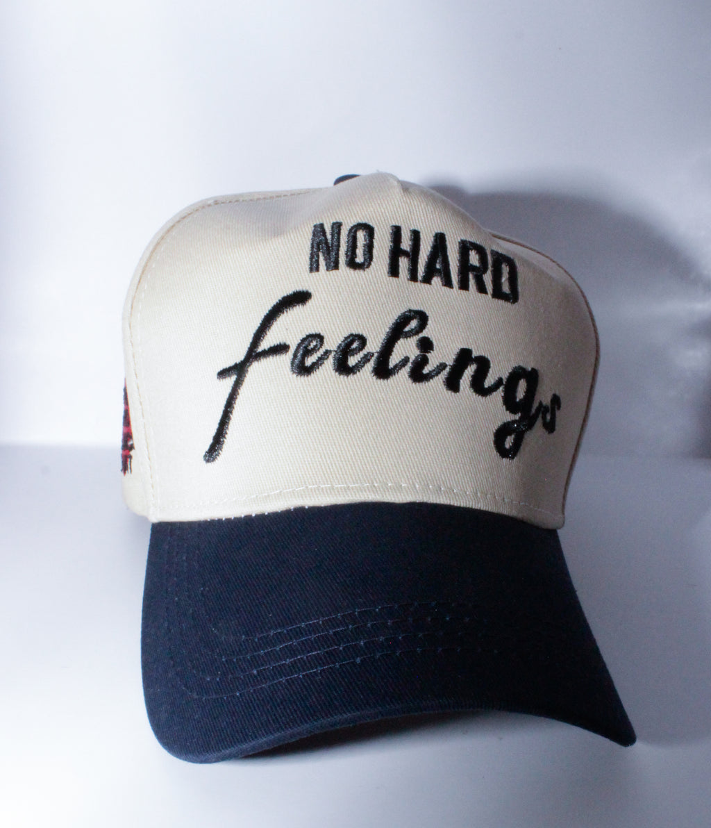 NO HARD FEELINGS (Navy Blue  & Tan ) - SNAPBACK