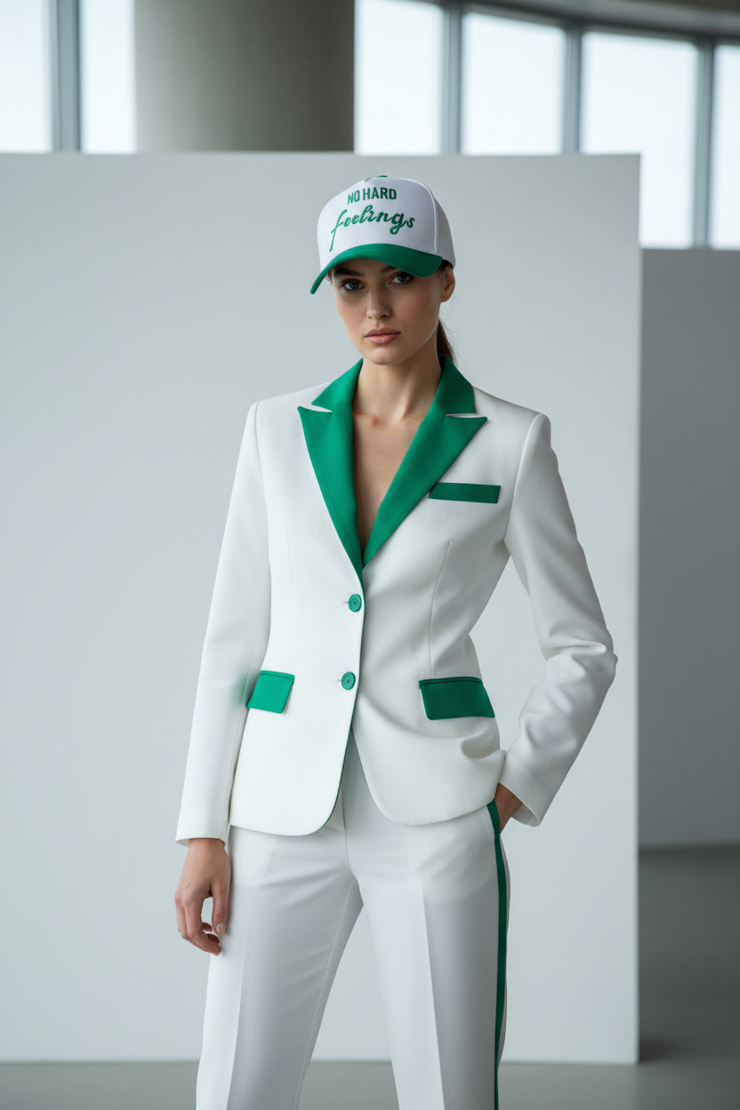 NO HARD FEELINGS (Green & White) - SNAPBACK