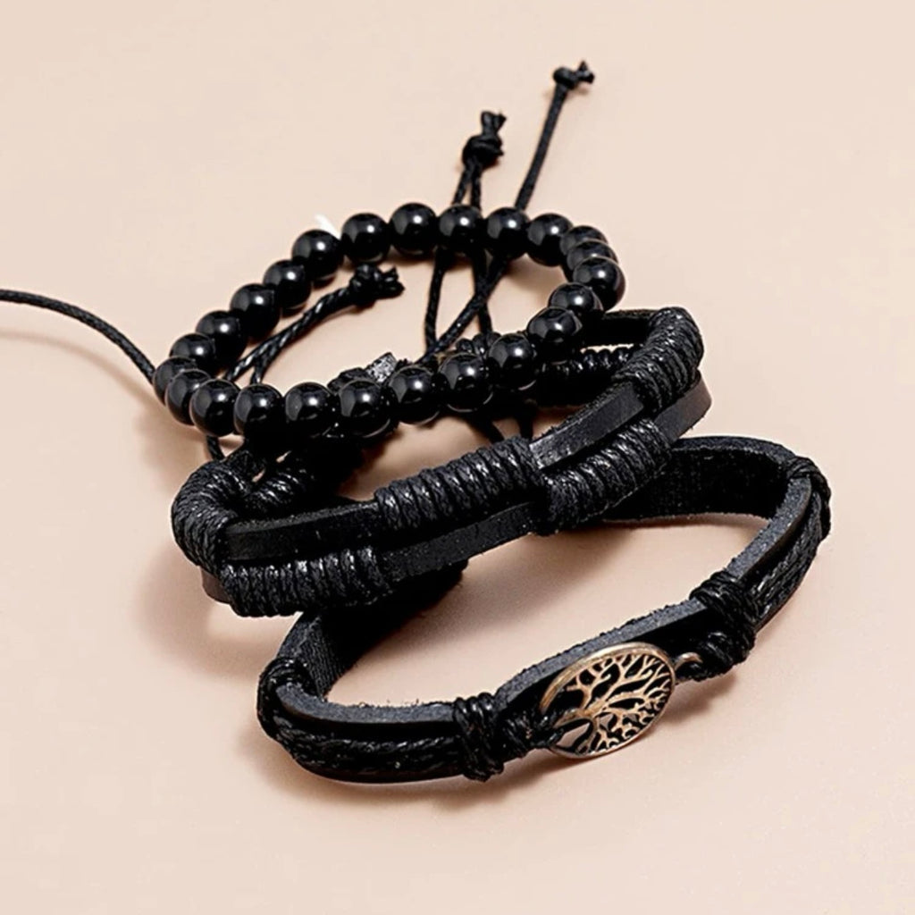 3pcs Men Tree Decor Bracelet
