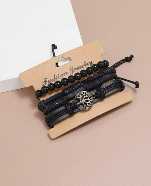 3pcs Men Tree Decor Bracelet